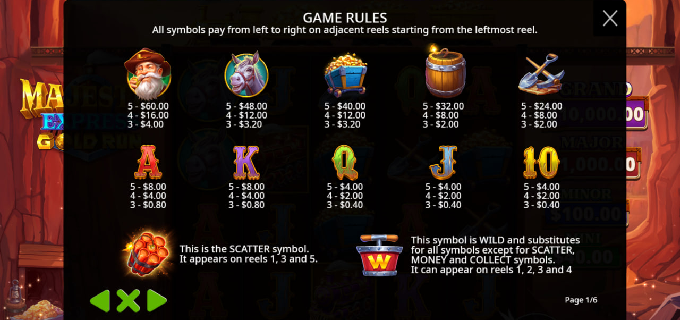 Majestic Express Gold Run pokie free spins and bonus round