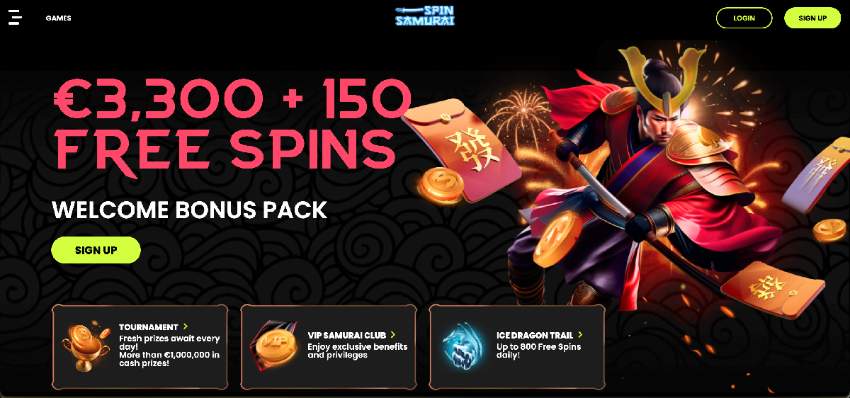 Spin Samurai casino overview and interface