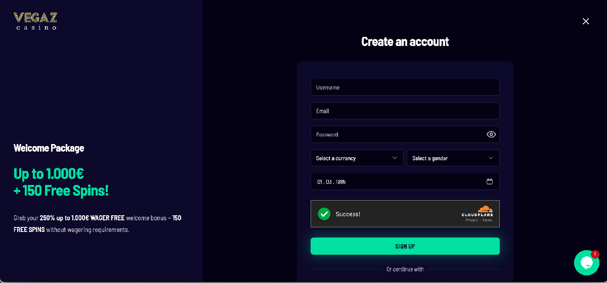 How to create an account and complete the registration form