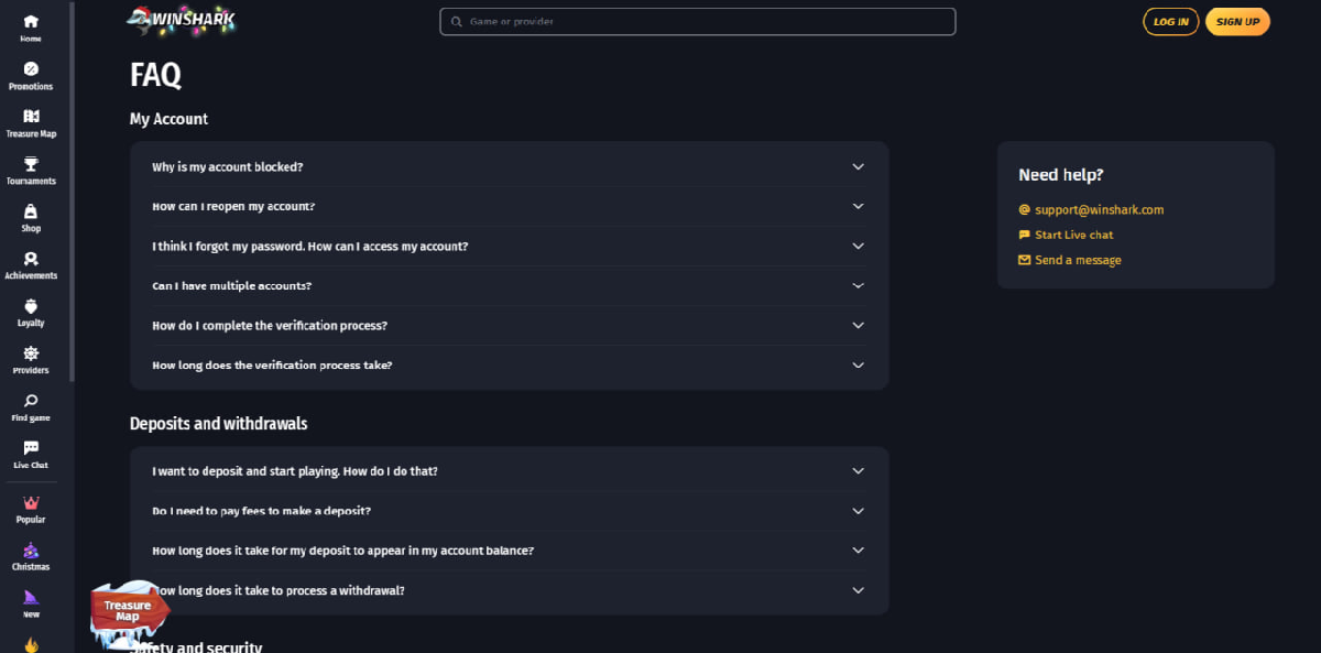 Deposits for real money play at WinShark casino