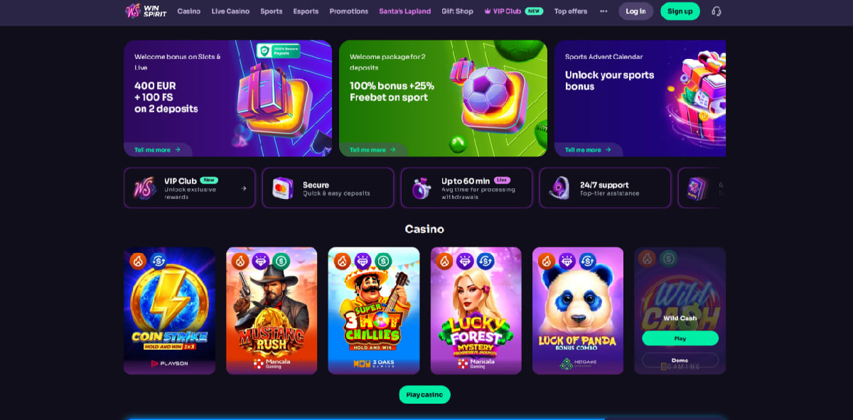 Winspirit casino review and key features for Aussie players