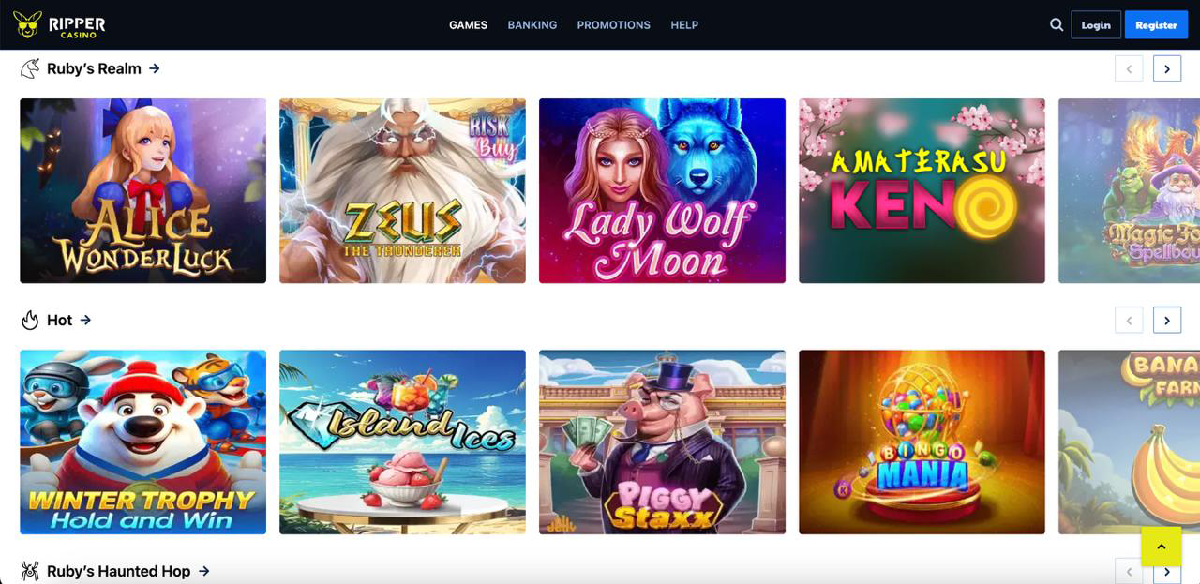 Ripper Casino payment methods for deposits and withdrawals