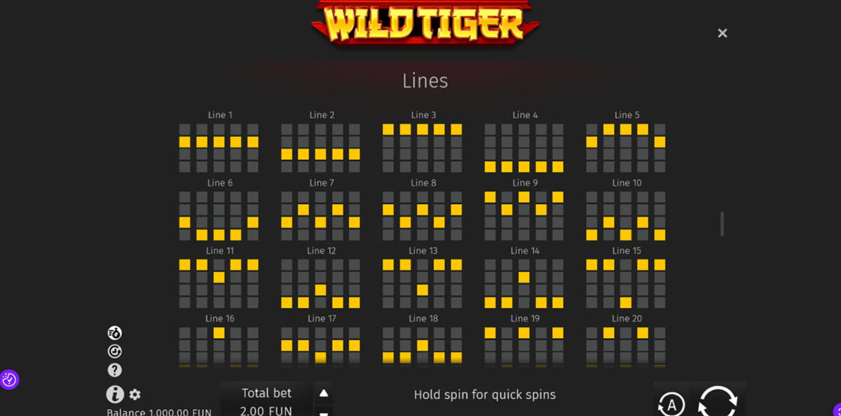 Pokie Wild Tiger strategies and tips with paylines selection and bankroll control