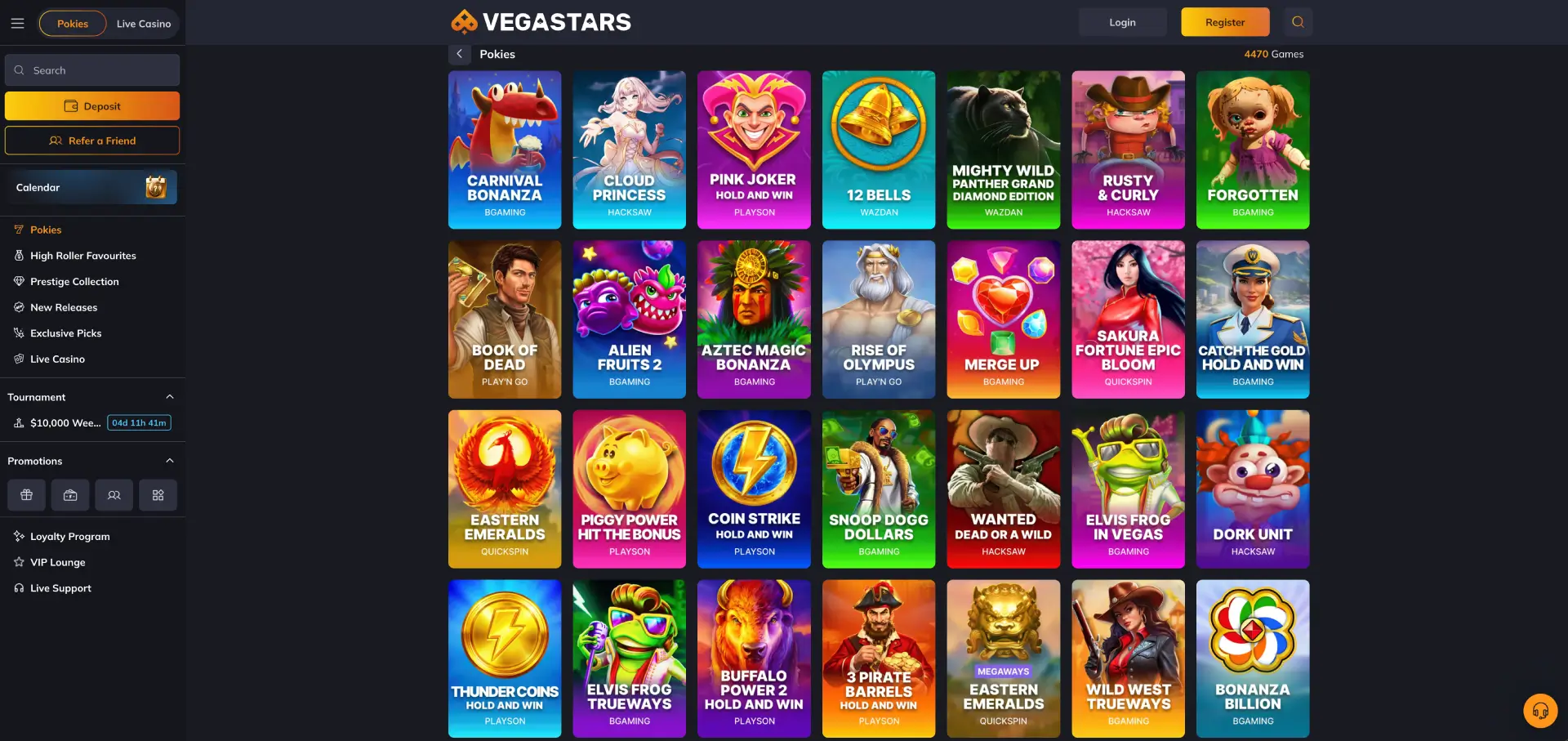 Vegastars casino online pokies catalogue with 4,470 games Vegastars casino online pokies catalogue with 4,470 games